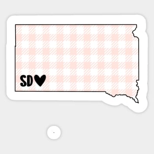 USA States: South Dakota (pink plaid) Sticker